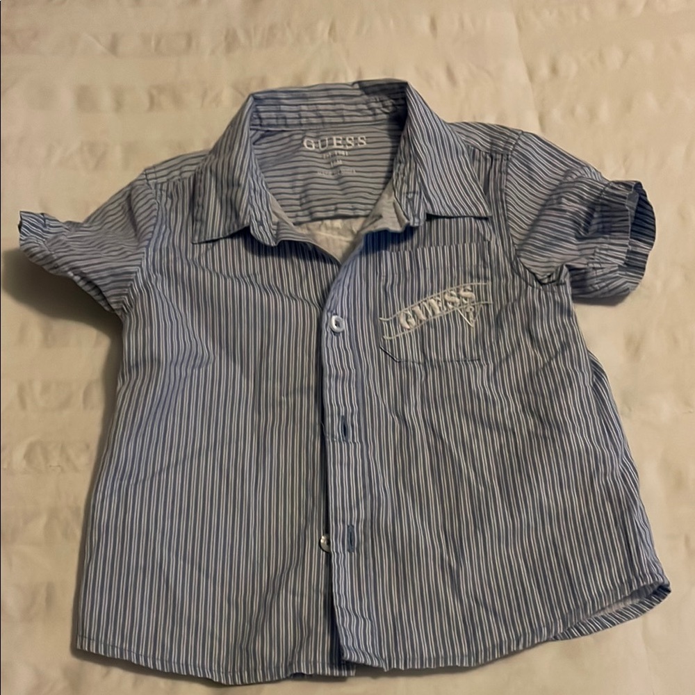 GUESS Kids Blue Striped Shirt